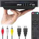 Mini DVD Player for TV: Small Size Region Free for Use in an RV/Trailer, CD Player for Home Stereo System, Included HDMI and RCA Cable, Supported Smart TV and Projector