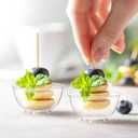 TOFLEN 100ct 2 oz Mini Round Dessert Cups, Clear Reusable Tiny Small Party Serving Cups for Appetizers, Dips, Desserts, Trifle, Hors D'oeuvres Bowls
