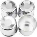 4.25 inch Trailer Center Caps Push Through Wheel Center Caps for Truck Trailer RV Wheels Rims Steel Chrome Hub Covers, 4PCS, Silver (4.25in Hub Hole, 3.66in Tall)