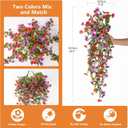 Hommyea Artificial Hanging Flowers for Outdoors, 2 Pcs Fake Hanging Plant Spring Summer Decor, UV Resistant No Fade Faux Silk Daisy Flower for Planter Front Door Porch Patio Yard Garden(Red Purple)