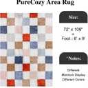 PureCozy Checkered Rug 6x9 for Living Room, Modern Rainbown Shag Rug Washable Non-Slip Large Area Rug Super Soft Indoor Fuzzy Carpet Fluffy Rugs for Bedroom Home Aesthetic Decor