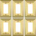Metal Wall Plate for Electrical Outlets, Decorative Brass Gold Switch Plates Outlet Cover, Light Switch Cover Plate, 1-Gang Wall Plates (Single Decoretor, 6 Pack)