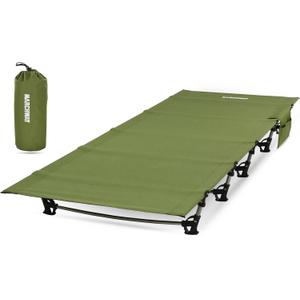 MARCHWAY Ultralight Folding Tent Camping Cot Bed, Portable Compact for Outdoor Travel, Base Camp, Hiking, Mountaineering, Lightweight Backpacking (Army Green)