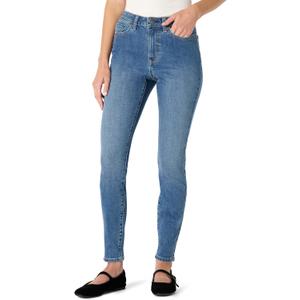 Amazon Essentials Women's High Stretch High-Rise Skinny Jeans (14 Long, Medium Blue)