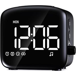 Easysleep Digital Wake Up Alarm Clock with Big LED Display 27 Soothing Sounds Lound Sunrise Clock Dual 3 Alarms Memory Snooze Setting 4 Brightness for Deep Sleepers Adults Teenagers Kids