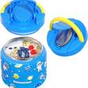 11.8 oz Thermo for Hot Food, Soup Thermo Stainless Steel, Hot Food Container with Fold-up Spoon, Flip Open Lid School Insulated Food Jar, Keep Hot & Cold for Work, Blue-Astronauts