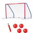 A11N Sports Floating Water Polo Goal Set Large 4.7ft x 3.1ft Pool Net with 4 Balls Fun Summer Backyard & Pool Game - Blue & Red