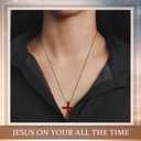 Wood Cross Necklace Bulk Natural Wood Cross Pendant for Bible Verse Party Favor Crucifix on Cord Christian Gift
