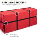 ZOBER Wide Christmas Tree Storage Bag - Maximum Accessibility - Fits 9 Ft Trees - 600D Oxford Fabric Christmas Tree Bag For Storage Box For Xmas - Strong, Durable Straps & Handles - Card Slot - Red