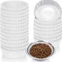 400 Pcs Bulk Large Pet Disposable Feeding Bowls Liner Cat Food Bowls Paper Liner Pets Disposable Feeding Bowl Small Paper Cat Plates for Small Dogs Cats Dish Bowl(White)