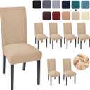Aertiavty Chair Covers for Dining Room 6 Pack Chair Seat Cover for Dining Room Kitchen, Parsons Chair Covers Dining Chair Slipcover, Light Khaki