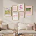 Framed Christian Canvas Wall Art Set of 6, Pink Scripture Prints with Bible Verse Quotes and Preppy Inspirational Artwork, Religious Decor for Living Room Bedroom Kids Room Nursery Prayer Room (11"Wx14"H x 2Pcs 12"Wx16"H x 2Pcs 8"Wx10"H x 2Pcs)