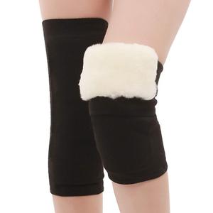JUMISEE Men Women Warm Fleece Lined Knee Brace Leg Warmer Thermal Leg Sleeve Knee Support for Arthritis Pain Relief Yoga (Small, Black)