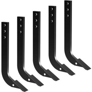 5PCS Box Blade Shank, 16" Scarifier Shank, 3 Holes Box Scraper Shank, Ripper Shank with 7PCS Removable Tapered Teeth and Pins, Adjustable Shanks Assembly for Replacement, Digging, Plowing