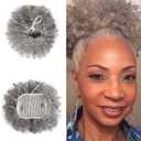 Afro Puff Kinky Curly Drawstring Ponytail Extension for Women Afro Drawstring Ponytail Kinky Curly Afro Puffs Synthetic Curly Ponytail Hairpieces Updo Hair Extensions with Two Clips (16 Inch, 51#)