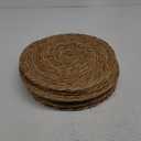 Defined Deco Woven Placemats Set of 10,12" Round Rattan Placemats,Natural Hand-Woven Water Hyacinth Placemats,Farmhouse Weave Place Mats,Rustic Braided Wicker Table Mats for Dining Table,Home,Wedding.