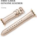 Leather Band Compatible with Apple Watch Bands 38mm 40mm 41mm 42mm Series 10, Elegant Top Grain Genuine Leather Bands Replacement Strap for Apple iWatch Series 10 9 8 7 6 5 4 3 2 1 SE2 SE Women