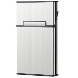 3 x Cigarette Case, Brushed Aluminium with Magnetic, Up to 20 Cigarettes for 100mm 100S Size (Gold)