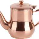 OUKENS Stainless Steel Teapot, 500ml Rose Gold Modern Gooseneck Tea Kettle for Pour Over, Coffee Pot with Removable Infuser, for Loose Leaf Tea Brewing, Home Kitchen, Hotel