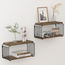 Floating Nightstand Shelves, Modern Night Stand for Bedroom, Wood Floating Shelf for Wall, Nightstand Bedside Table, Mid Century Wall Shelves for Living Room, Bedroom (2, Brown)