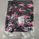 Breast Cancer Awareness Shirts Women: Pink Ribbon Graphic Top Breast Cancer Blouse Short Sleeve Button Down Tops (Small, Black)