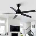 Ceiling Fans with Lights, 52 Inch Modern Ceiling Fan with Remote, Indoor Ceiling Fan for Bedroom, Living Room,High CFM Ceiling Fans with 3CCT Lights Kit, Quiet DC Motor, Timer