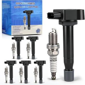 OTO-K Ignition Coil Packs and Iridium Spark Plugs Compatible with Honda Odyssey 1999-2010,Accord 2000-2003/Acura TL 1999-2008,RL 2005-2008,3.2L 3.5L V6,Spark Plugs Coil Packs Replaces#UF242 & 4503