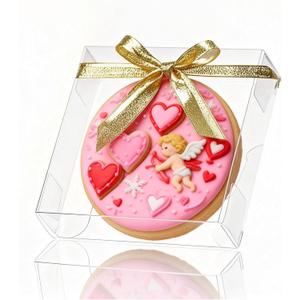 100 Pack 4x4x1.2inch Clear Single Cookies Boxes Small Bakery Boxes Macaron Boxes Brownie Boxes Pastry Boxes for Easter Mother's Father's Christmas Birthday Day