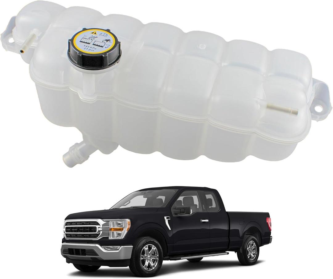 Engine Radiator Coolant Overflow Reservoir Tank With Cap Compatible With 2015-2021 Ford F-150 2018-2021 Ford Expedition 2018-2021 Lincoln Navigator Replaces FL3Z-8A080-A 603-318 FL3Z8A080A
