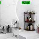 Dorhors 3-Tier Corner Bathroom Organizer Countertop for Storage,Vanity Tray,Wood Counter Organizer for Kitchen,Bathroom,Dresser (Walnut)