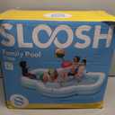 SLOOSH Inflatable Pool for Family with Seats, 120" x 101" x 26" Full-Sized Blow Up Durable Thickened Above Ground Pool with Backrest Cup Holders,Swimming Pools for Backyard Summer Water Lawn, Cyan