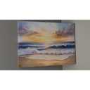 cozy country Lighthouse Wall Art 16"x11" - Coastal Pictures Beach Canvas Ocean Decor - Nautical Artwork Seascape Painting for Bathroom, Bedroom, Sea House