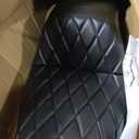 Sportster Seat,Black Two-up Seat Stepped Type Driver Passenger Seat Compatible with Harley Iron XL883 XL1200 (2004-2006)&(2010-2022) Suitable for 2.3-3.3 GAL (Black Half Diamond)