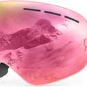 ZIONOR XMINI Kids Ski Goggles - Snowboard Snow Goggles for Boys Girls Youth (A0-pink Frame Grey Revo Pink Lens Vlt 7%)