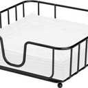 Napkin Holder for Table, Napkin Holders for Paper Napkins, Flat Metal Black Napkin Holders for Kitchen & Dining Table, 6.9" x 6.9" x 2.2" Inside Size (Black)