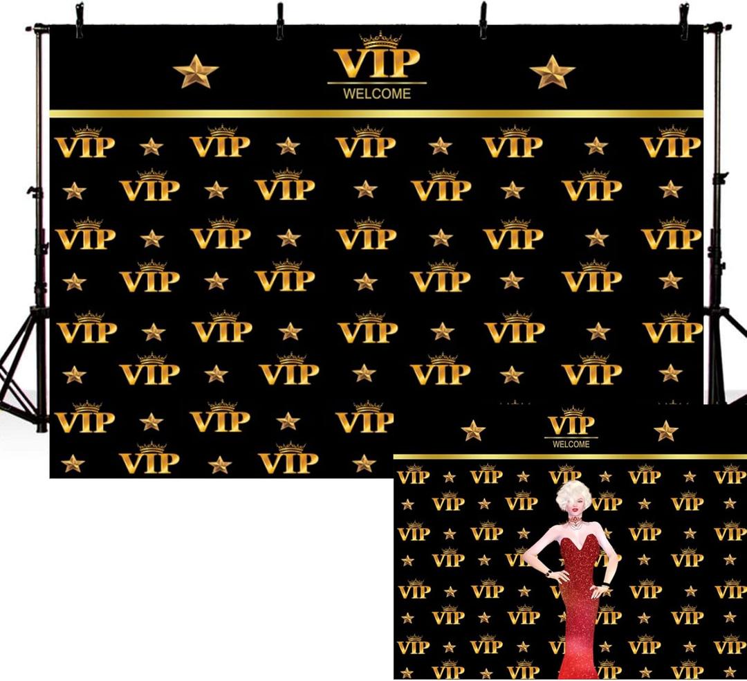 8x6FT VIP Photography Backdrop Red Carpet Event Backdrop for Star Catwalks Stage Photography Background Cine Film Show Booth Celebrity Activity Portrait Party Banner Wallpaper