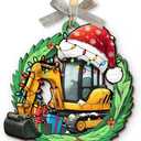 2 x Excavator Christmas Ornament 2026 - Cute Christmas Excavator Gift for Boys Girls, Funny Gifts for Men Women, Construction Truck Ornaments for Christmas Tree, Construction Gifts for Lovers