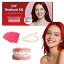 DIY Dentures Kit: Full Set of Upper & Lower Fake Teeth for At-Home Smile Change Comfort Fit for Everyday Use & Emergency Replacement (Universal Sizing)-5