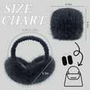 Winter Ear Muffs Women Foldable Faux Fur Earmuffs Knitted Headband Ear Warmer Outdoor Ear Cover For Girls (Gray)