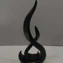 Octdays Black Abstract Statue Sculpture Decorations, Modern Sculptures Home Dcor Accents, Resin Art Flame Figurines for Living Room Table Centerpiece Office Desk TV Stand Decor