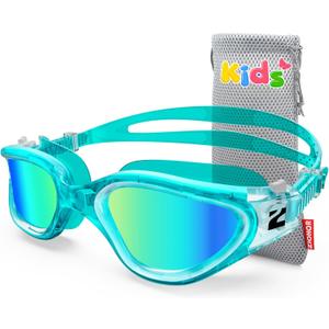 ZIONOR Kids Swim Goggles, G1MINI SE Anti-Fog Swimming Goggles for Kid Child 6-14, B3 (Mirrored Gold Lens - Greenclear)