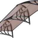 VIVOHOME Polycarbonate Window Door Awning Spliced Canopy Brown with Black Bracket 40 Inch x 80 Inch