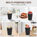 AIRE 80 Pack Coffee Cups with Lids 16 oz Disposable Coffee Cup for Hot and Cold Drinks, To Go Coffee Cup with Lids, Straws, Insulated Paper Cup Set for Home, Office, Travel, Cafe, Black