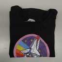 Nerdy NASA Rainbow Rocket Launch Girls Science Teacher T-Shirt (Black,XS)