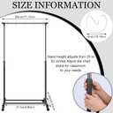 Fuyoooo Adjustable Pocket Chart Stand Stainless Steel Expandable Chart Stand with Casters Rolling Anchor Holder with 5 Rings for Classroom Home Educational Tools, Adjustable to 63 Inch(Black), 74 to 80 Inches
