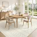 6x9 Area Rug For Living Room, Washable Beige Rugs Non Slip Low Pile