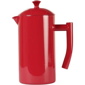 Frieling Insulated Double-Walled Stainless Steel French Press Coffee Maker - 34 fl oz, Red - Camping Coffee Press