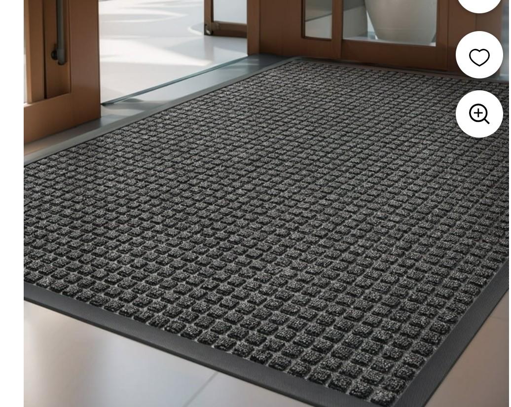 Color&Geometry Front Door Mat Outside Entrance, All-Season Heavy Duty Outdoor Door Mat for Patio Waterproof, Welcome Mat Doormat Outdoor Entrance Non Slip with Rubber Backing, Grey 24''x36''
