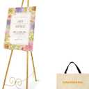 58'' Gold Easel Stand for Sign - Heavy Duty Metal Easel Display Stand for Welcome Signs, Wedding, Art, Party, Mirror, Posters, Pictures, Paintings, Floor Dcor.