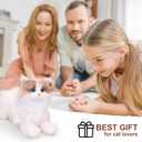 Chongker Stuffed Animals Handmade Realistic Cat Plush Toy for Elderly Adults Women Kids Cat Pet Lover Surprise Gifts (White)